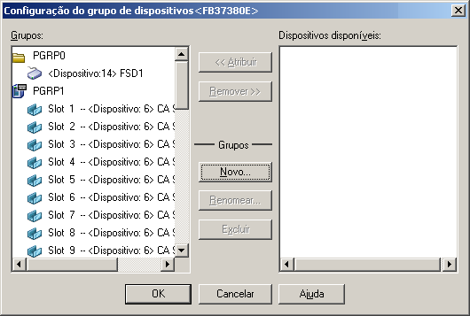 Configuração do grupo de dispositivos em ambiente SAN