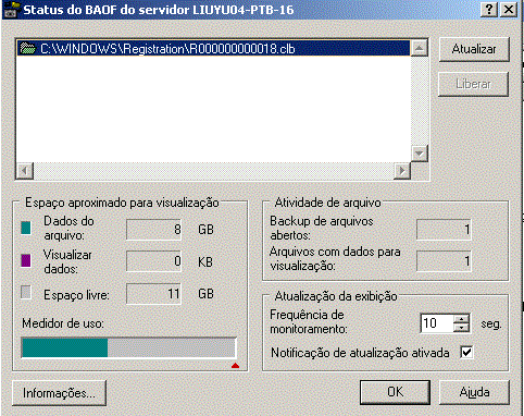 Status de BAOF no servidor Windows