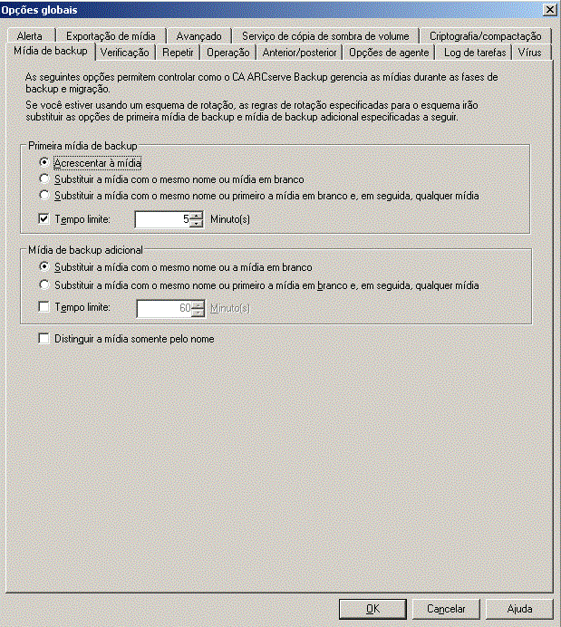 Configurar a pré-tarefa na caixa de diálogo Opções globais