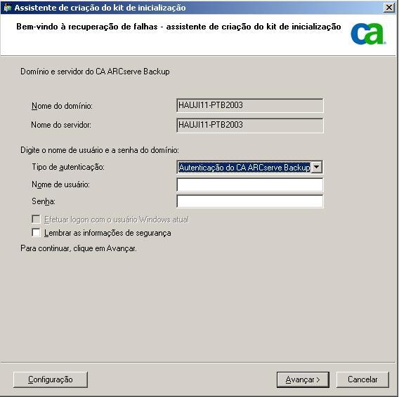 Assistente do kit de inicialização