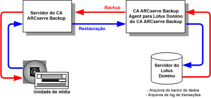 Relação entre o CA ARCserve Backup e o Lotus Domino