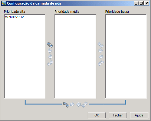 Caixa de diálogo Configuração da camada do nó