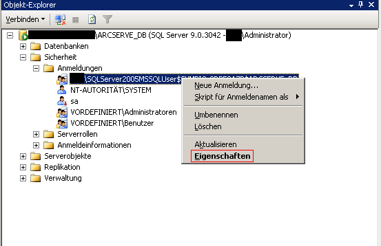 Microsoft SQL Server Object Explorer-Fenster