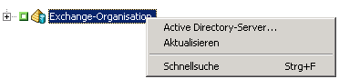 Kontextmenü "Exchange-Organisation"