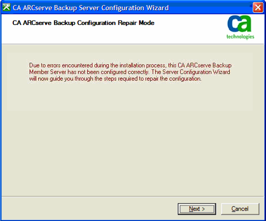 Assistent für Serverkonfiguration - Auf einem Mitgliedsserver sind Setupfehler aufgetreten