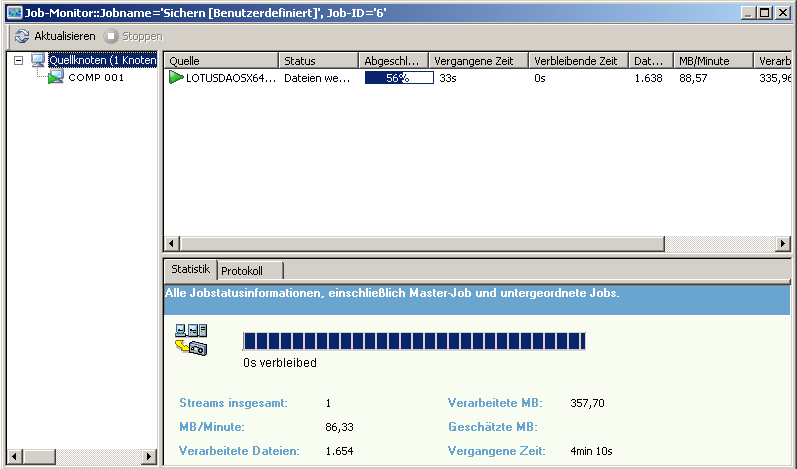 Abbildung des Dialogfelds "Jobstatus"