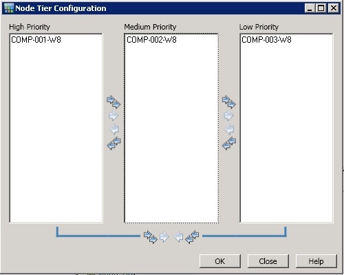 Node Tier Configuration Dialog