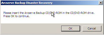 Starting Disaster Recovery Dialog