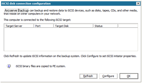 iSCSI Disk Connection Configuration through Utilities