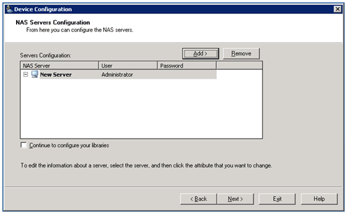 Illustration showing how you can add NAS servers