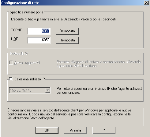 configurazione di rete