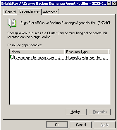 Scheda Dipendenze di Exchange Agent Notifier