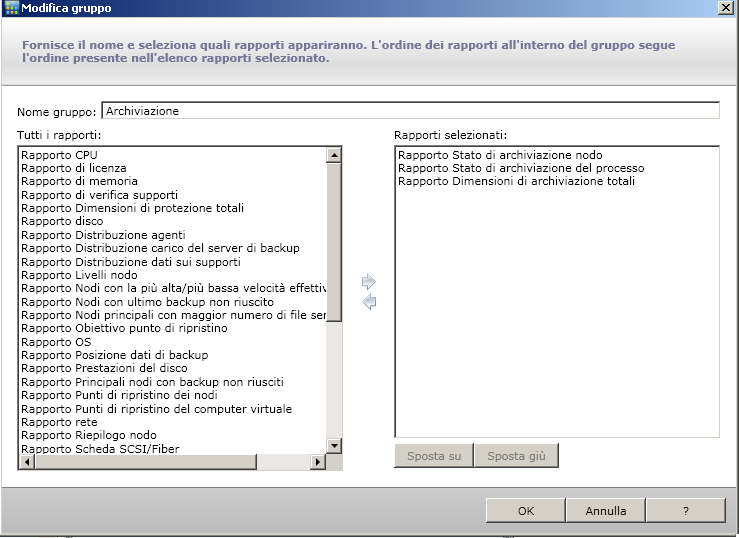 Gruppo dashboard - Modifica