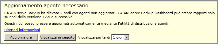 Avviso Aggiornamento agente