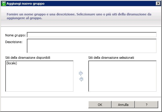 Gruppi di gestione centrale - Aggiungi nuovo gruppo