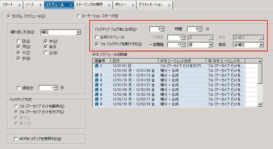 ローテーション スキーマを使用した SFB の合成ポリシーの設定