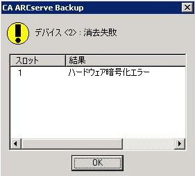 SKM によって制御されるメディアを消去しようとした場合、ポップアップ メッセージが表示されます。