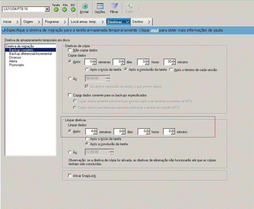 Backup Manager Policies Tab_Migration Policy for Custom Schedule for SFB