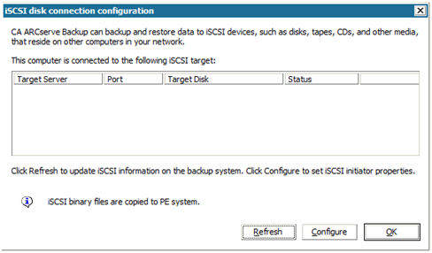 Configuração da conexão com o disco iSCSI por meio de utilitários