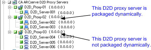 O servidor proxy é empacotado dinamicamente.