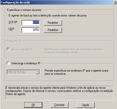 configuração de rede