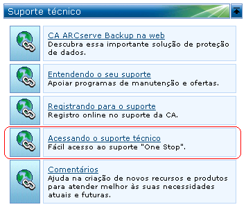 Notícias e Suporte - Página inicial do ARCserve