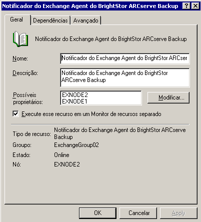 Guia Gen do notificador do agente do Exchange