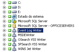 Mostra o Gravador que deseja submeter a backup com o marcador verde selecionado.