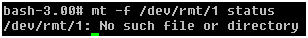 Sintaxe da linha de comando em plataformas UNIX: mensagem que descreve os dispositivos st indisponíveis.