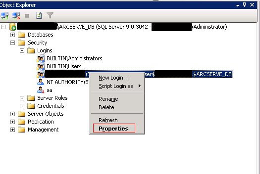 Microsoft SQL Server Object Explorer-Fenster