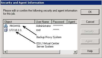 Illustration: Security and Agent dialog.