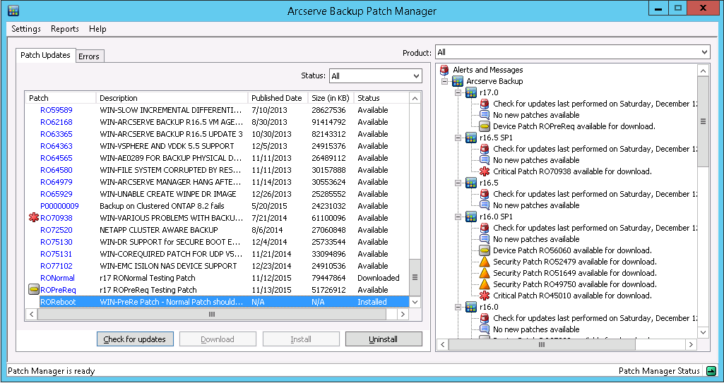 Manuelle Deinstallation von Patches