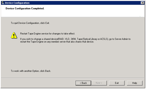 Illustration showing the Device Configuration Completed dialog