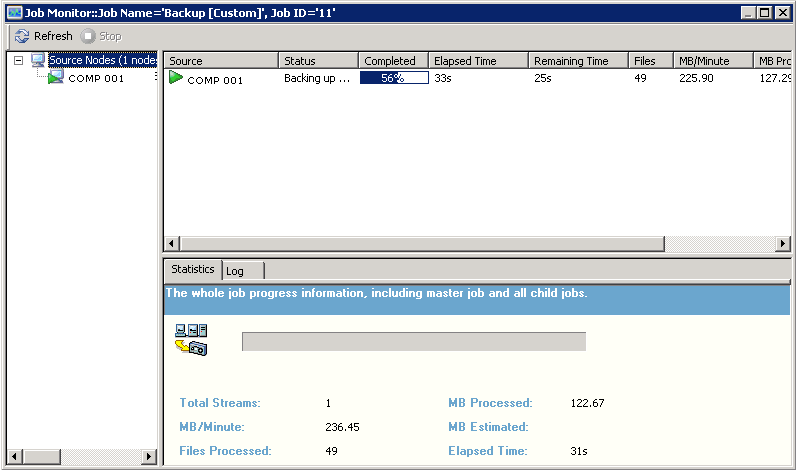 Illustration showing Job Status with Job Monitor window