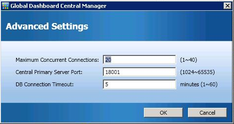 Central Manager - Advanced Settings