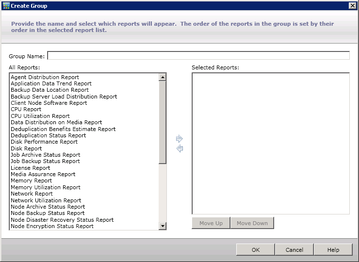 Dashboard Group - Create Group dialog.