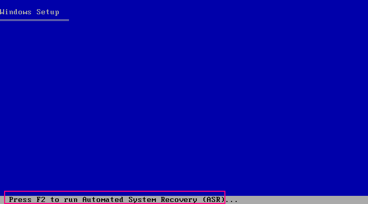 按 F2 键以执行 ASR