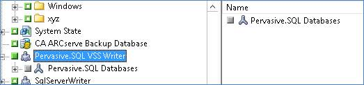 Pervasive SQL VSS Writer