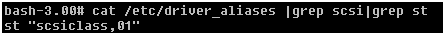 Command prompt:Example-st driver with changer scsiclass,01.