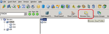 Browse Cloud Folder button from toolbar