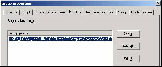 Group properties dialog: NEC Registry Key Delete.