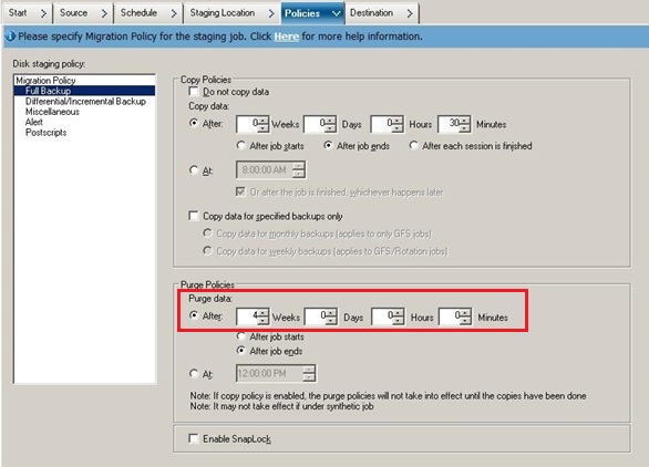 Backup Manager Policies Tab_Rotation Scheme with SFB