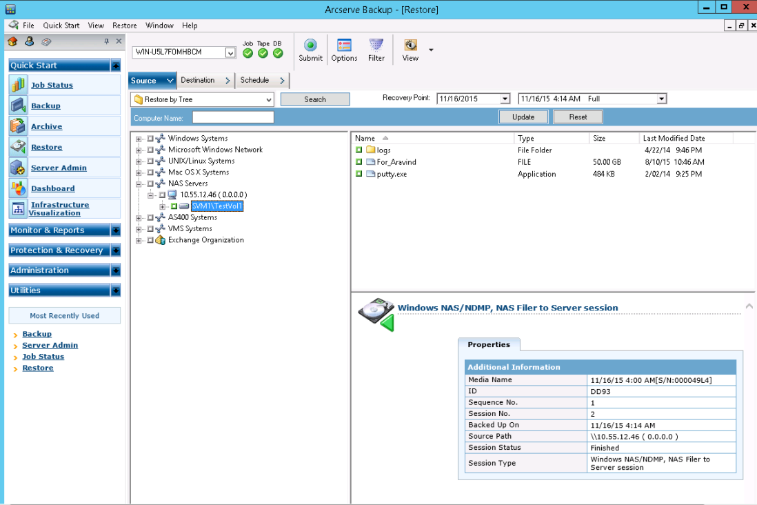 Restore Manager_Restore by Tree Example