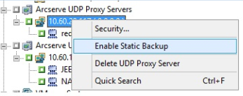 Enable Static Backup