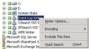 Right-click the Writer in the Source tree, and select Writer Options.