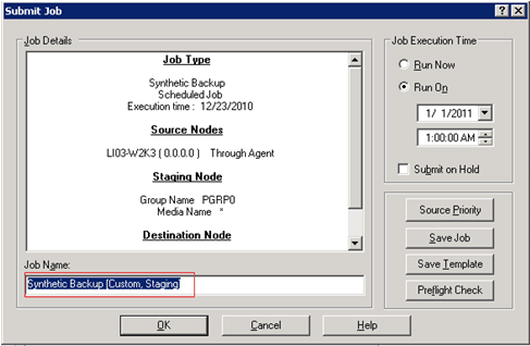 Submit Job Dialog_SFB job_Custom Schedule