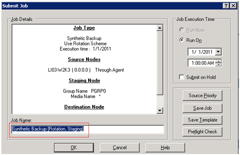 Submit Job Dialog_SFB job_Rotation scheme