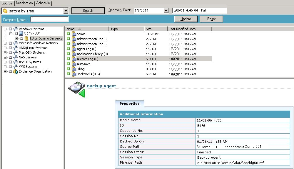 Restore by Session