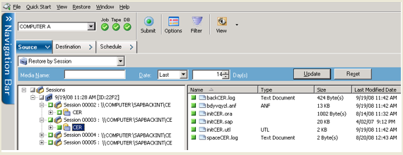 Configuration files and Backup History files