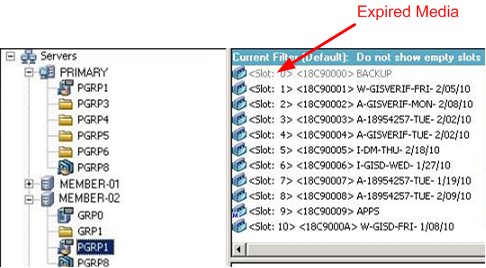 Device Manager. The highlighted media is expired.